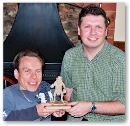 Sean Green & I with the Leprechaun figure